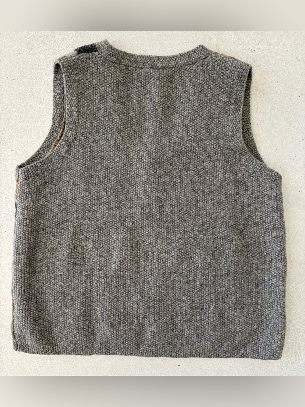 RARE Vintage Lauren Ralph Lauren Hand Knit Patchwork Equestrian Wool Vest - Picture 3 of 10